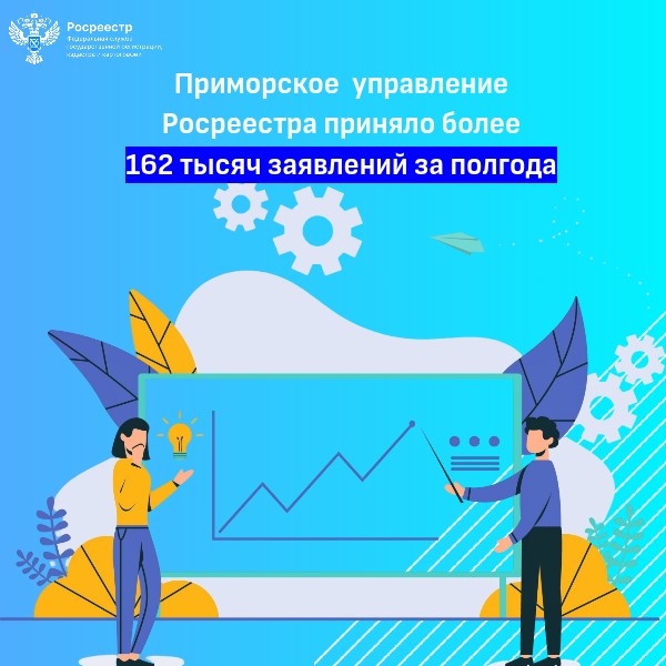 Приморское  управление Росреестра обработало более 162 тысяч заявлений за полгода.